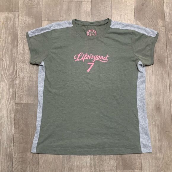 Life Is Good Tops - Womens Life Is Good‎ Crewneck Ribbed Shortsleeve Shirt